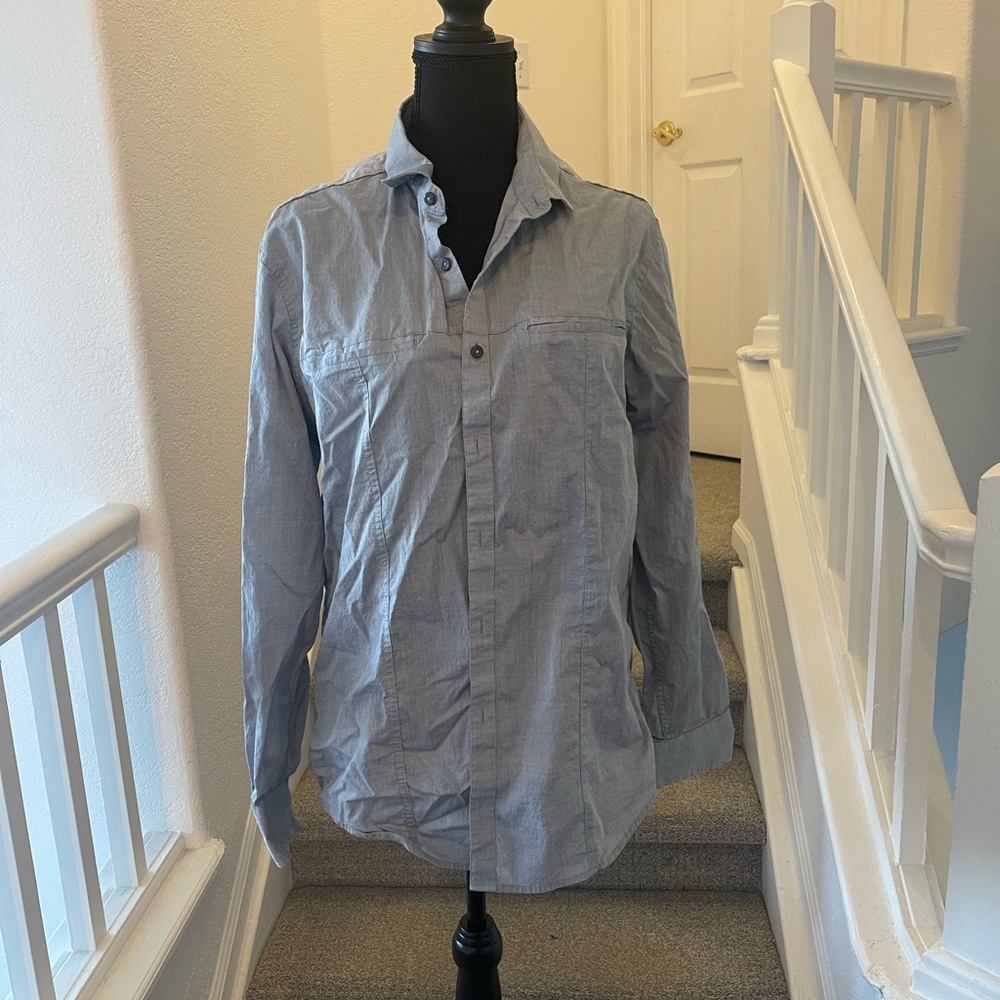 INC International Concepts Men’s Gray Button Down Shirt Size L